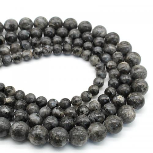 Labradorit Perlen, rund, poliert, DIY & verschiedene Größen vorhanden, schwarz, verkauft per ca. 38 cm Strang