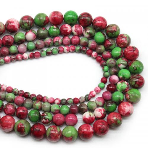 Rain Flower Stone Beads Round polished DIY Sold Per Approx 38 cm Strand