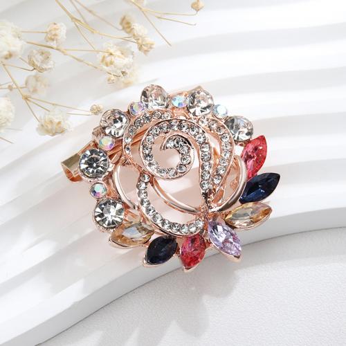Zinc Alloy Brooches Flower gold color plated for woman & enamel mixed colors nickel lead & cadmium free Sold By PC