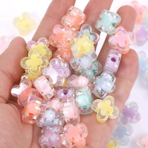 collier en perle acrylique , fleur, DIY, plus de couleurs à choisir, 14.90x8.70x15mm, Trou:Environ 3.5mm, 300PC/sac, Vendu par sac