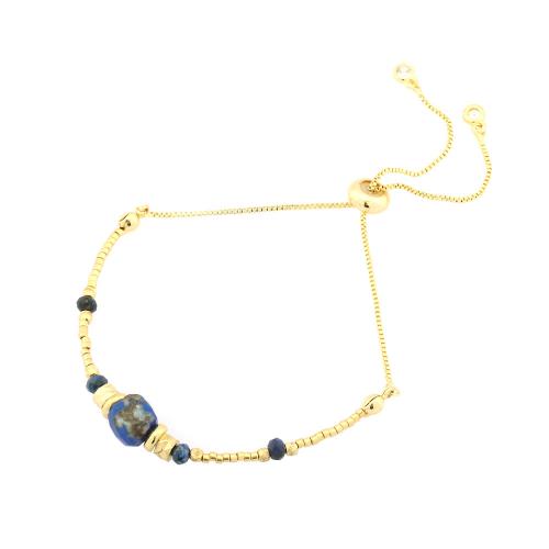 Brass Jewelry Set with Seedbead & Sodalite handmade  & for woman blue and yellow Sold By PC