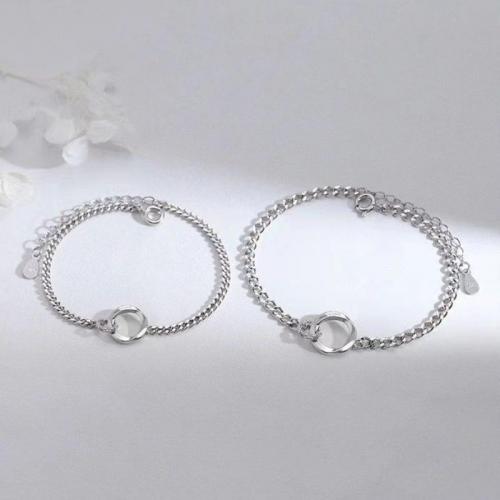 Brass Couple Bracelet platinum plated & for couple & hollow Sold By PC