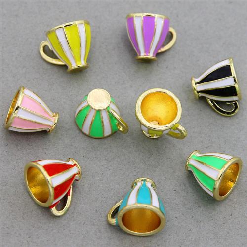 Zinc Alloy Enamel Pendants Cup KC gold color plated fashion jewelry & DIY nickel lead & cadmium free Approx Sold By Bag