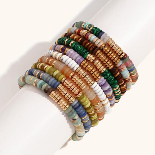 Gemstone Bracelets 316L Stainless Steel with Gemstone with 5cm extender chain 18K gold plated fashion jewelry & for woman 6.50mm Sold Per Approx 17 cm Strand