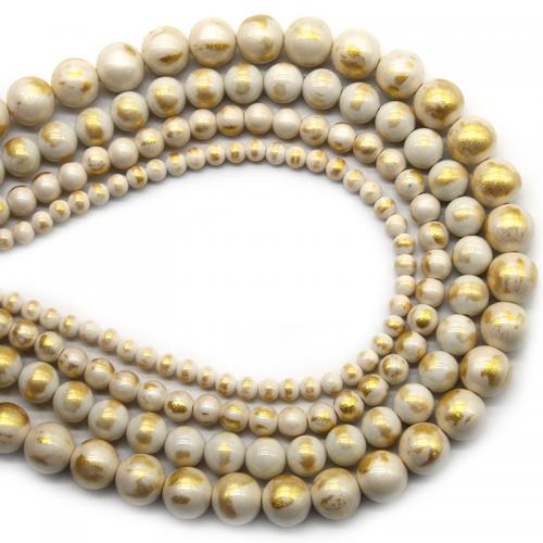Gemstone Smycken Pärlor, Cloisonne Stone, Rund, polerad, DIY & olika storlek för val, Såld Per Ca 38 cm Strand