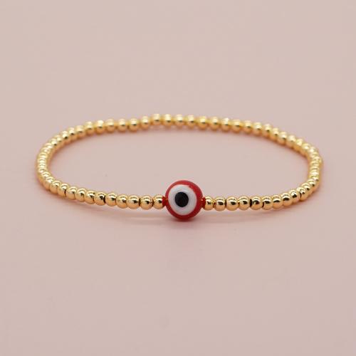 Evil Eye Jewelry Bracelet Zinc Alloy Round gold color plated evil eye pattern & for woman nickel lead & cadmium free Length 17.5 cm Sold By PC
