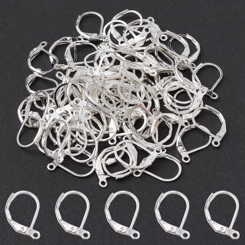 Zinc Alloy Lever Back Earring Wires silver color plated DIY nickel lead & cadmium free Sold By Bag