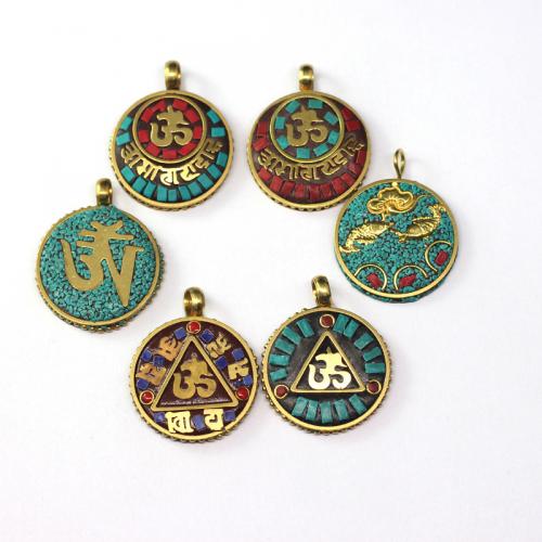 Zinc Alloy Pendants with Clay & Resin & Brass DIY Sold By PC