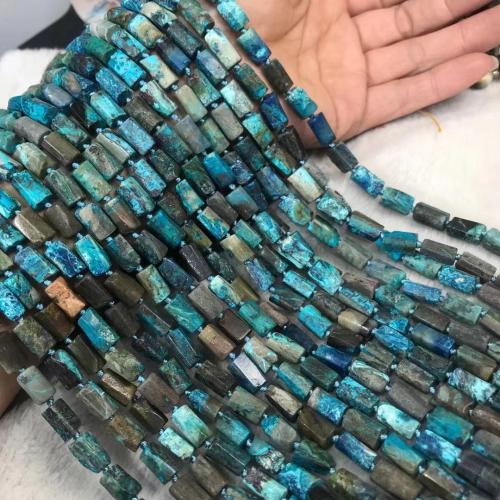 Gemstone Smycken Pärlor, Azurit, Kolonn, naturliga & DIY, mörkblå, 7x9mm, Såld Per Ca 38-40 cm Strand