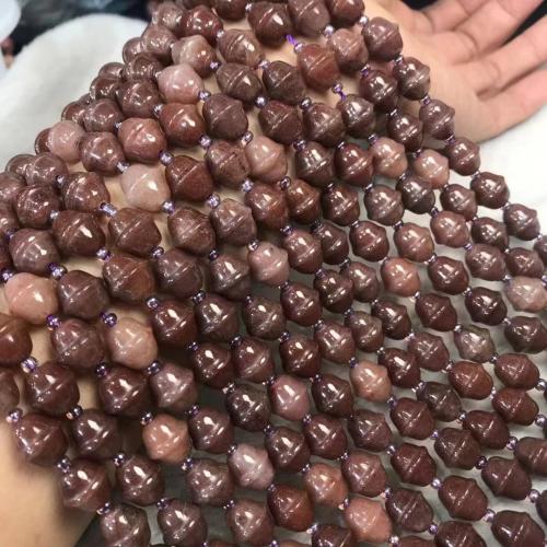 Natural Aventurine Beads Bell polished DIY wine red color Sold Per Approx 38-40 cm Strand