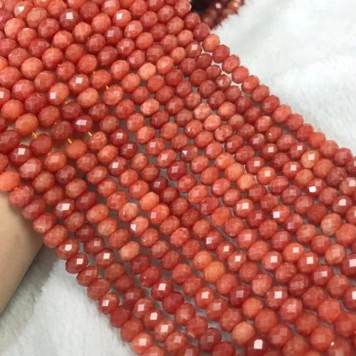 Φυσικό χαλαζία κοσμήματα χάντρες, Strawberry Quartz, γυαλισμένο, φυσικό & DIY & πολύπλευρη, ροζ, beads size 5x8mm, Sold Per Περίπου 38-40 cm Strand