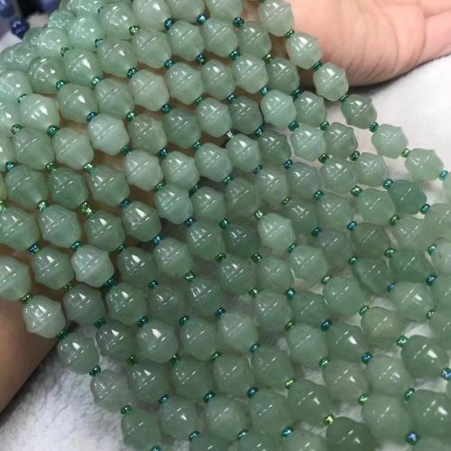 Perline avventurina, Campana, lucido, naturale & DIY, verde pisello, beads size 10x11mm, Venduto per Appross. 38-40 cm filo