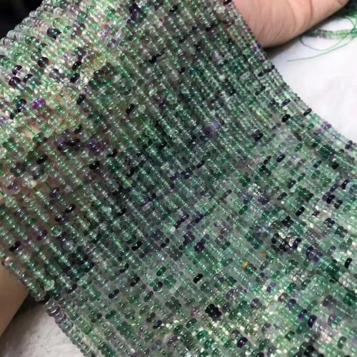 Fluoriet kralen, kleurrijke fluoriet, gepolijst, natuurlijke & DIY, beads size 2x4mm, Per verkocht Ca 38-40 cm Strand