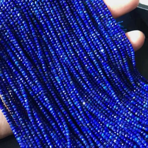 Koraliki Lapis Lazuli, obyty, naturalny & DIY & fasetowany, niebieski, klasy AAAAA, beads size 1.5x2mm, sprzedawane na około 38-40 cm Strand