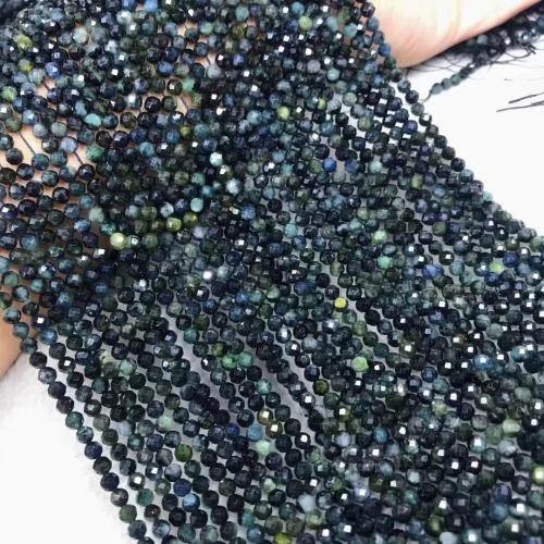 Gemstone Smycken Pärlor, Turmalin, polerad, DIY & fasetterad, mörkblå, beads size 4mm, Såld Per Ca 38-40 cm Strand