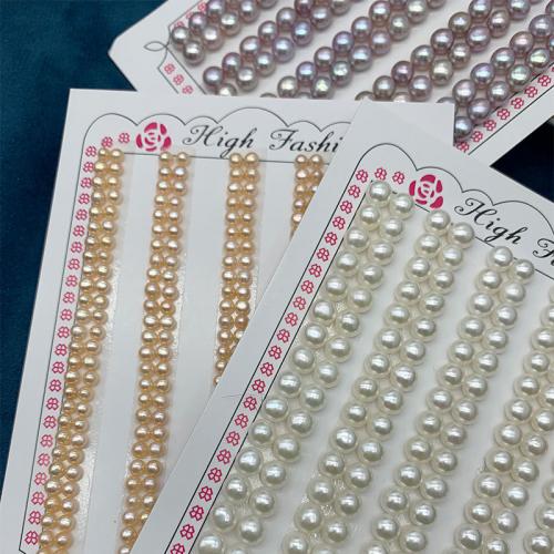 Cultured Half Drilled Freshwater Pearl Beads Flat Round DIY & half-drilled Sold By Pair