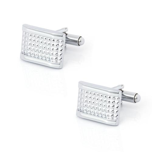 Cufflinks Iron Rectangle silver color plated for man nickel lead & cadmium free Sold By PC