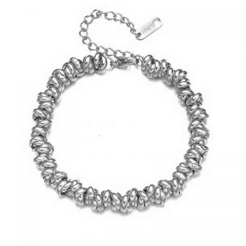Stainless Steel Jewelry Bracelet 304 Stainless Steel with 5cm extender chain Vacuum Ion Plating fashion jewelry & for woman 6mm Length 15 cm Sold By PC
