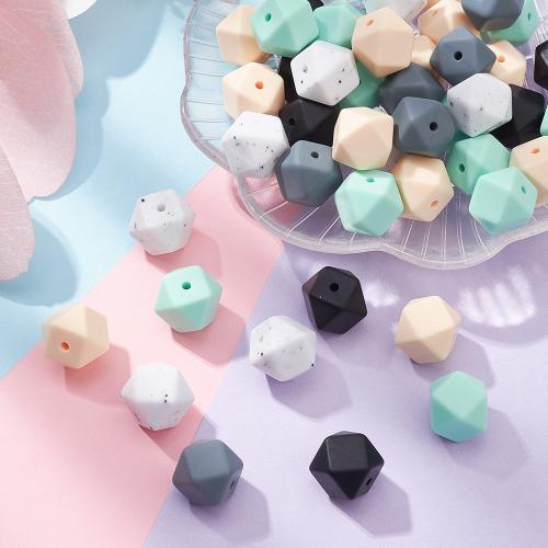 silikone Beads, Silicone, du kan DIY, blandede farver, 30pc'er/Bag, Solgt af Bag