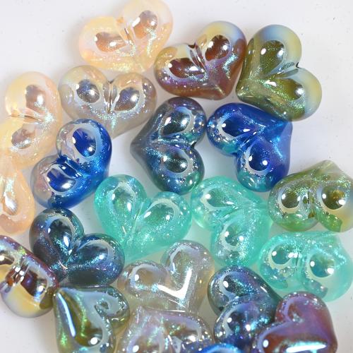 Harpiks smykker Perler, ABS plast, Heart, du kan DIY, flere farver til valg, 10x18mm, 10pc'er/Bag, Solgt af Bag
