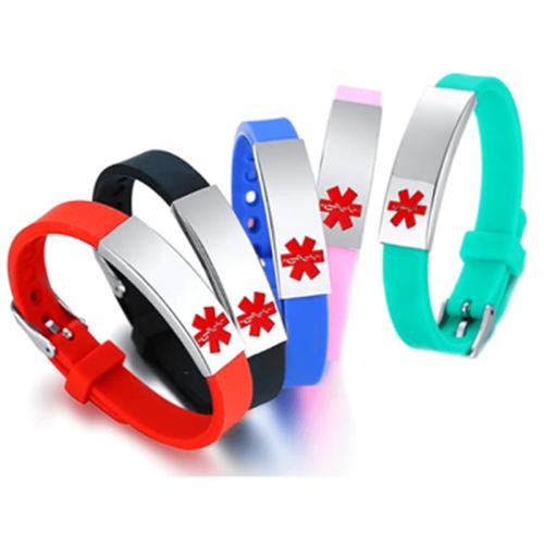 Stainless Steel Jewelry Bracelet 304 Stainless Steel with Silicone fashion jewelry & Unisex Length Approx 16-21 cm Sold By PC
