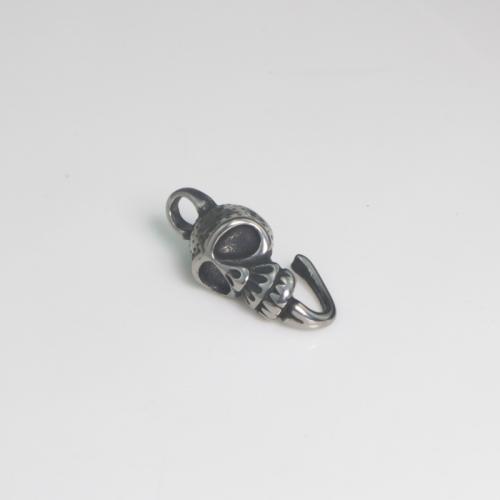 Acciaio inossidabile Skull Ciondoli, 304 acciaio inox, Teschio, lucido, DIY, colore originale, 12x28mm, Venduto da PC