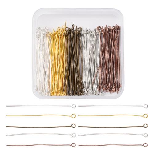 Brass Eyepin with Plastic Box plated DIY mixed colors nickel lead & cadmium free Sold By Box