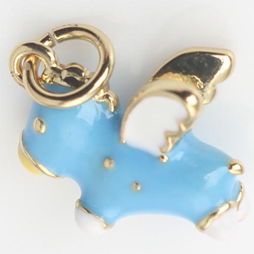 Brass Jewelry Pendants Horse gold color plated DIY & enamel nickel lead & cadmium free Sold By PC