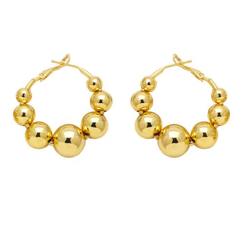 Brass Leverback Earring with Plastic Pearl plated fashion jewelry golden nickel lead & cadmium free Sold By Pair