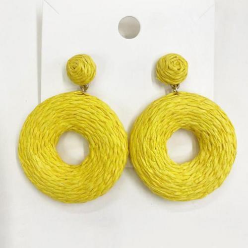Earring Jewelry Rafidah Grass Round fashion jewelry & for woman & hollow nickel lead & cadmium free Sold By Pair