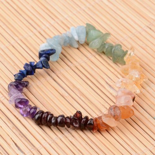 Gemstone Bracelets Elastic Thread with Natural Stone handmade fashion jewelry & Unisex Internal 55mm. Approx Sold By Bag