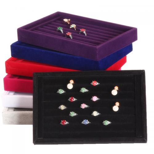 Velveteen Ring Display with three-ply board & PU Leather Rectangle Sold By PC