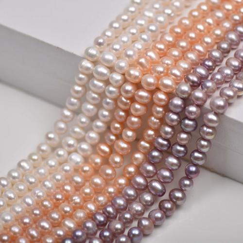 Přírodní sladkovodní perly perlí, Sladkovodní Pearl, Oválný, DIY, více barev na výběr, 7mm, Prodáno za Cca 35-36 cm Strand