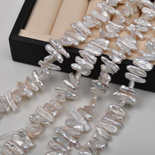 Biva Kultūringas gėlavandenių perlų karoliukai, Gėlo vandens perlų, Pasidaryk pats, baltas, Length about 4-20mm, Parduota už Apytiksliai 39 cm Strand