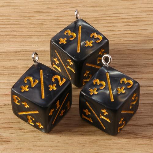 Plastic Pendants Dice printing DIY Approx Sold By Bag