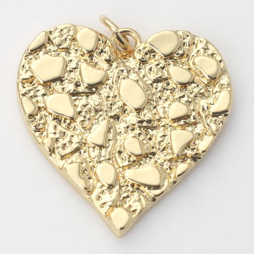 Messing Smykker Vedhæng, Heart, guldfarve belagt, du kan DIY, nikkel, bly & cadmium fri, 23.50x22.90x2.40mm, Solgt af PC