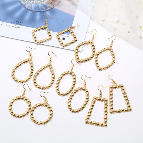 Zinc Alloy Drop Earrings plated fashion jewelry & for woman & hollow gold nickel lead & cadmium free Sold By Pair