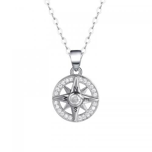 925 Sterling Silver Jewelry Sets Compass platinum plated & micro pave cubic zirconia & for woman & hollow Sold By PC