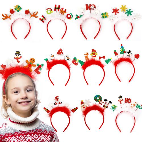 Christmas Headband, Plastic, with Felt, Christmas Design & for children & different styles for choice, red, Sold By PC
