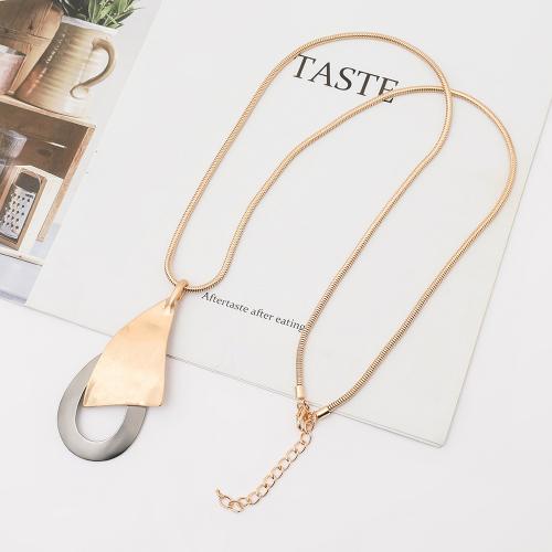 Zinc Alloy Sweater Chain Necklace Geometrical Pattern fashion jewelry & for woman nickel lead & cadmium free Length Approx 80 cm Sold By PC