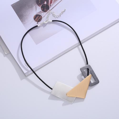Zinc Alloy Jewelry Necklace, with Wax Cord, plated, fashion jewelry & for woman, more colors for choice, nickel, lead & cadmium free, Length Approx 45 cm, Sold By PC