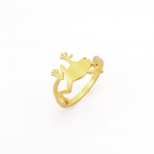 Stainless Steel Finger Ring 304 Stainless Steel Frog Vacuum Ion Plating fashion jewelry & for woman Sold By PC