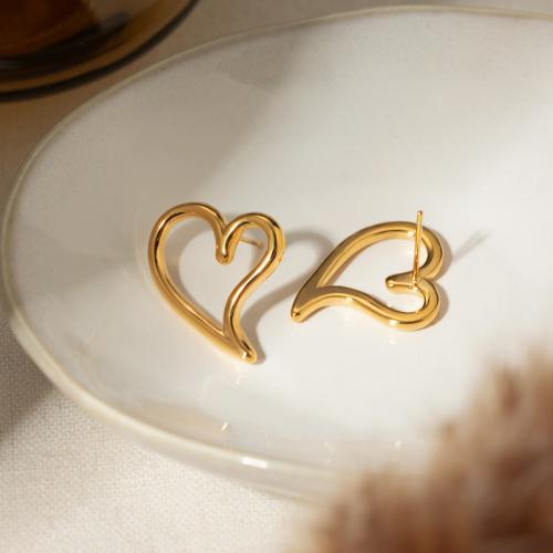 Fashion Stainless Steel Jewelry Sets 304 Stainless Steel Heart plated fashion jewelry golden Sold By PC