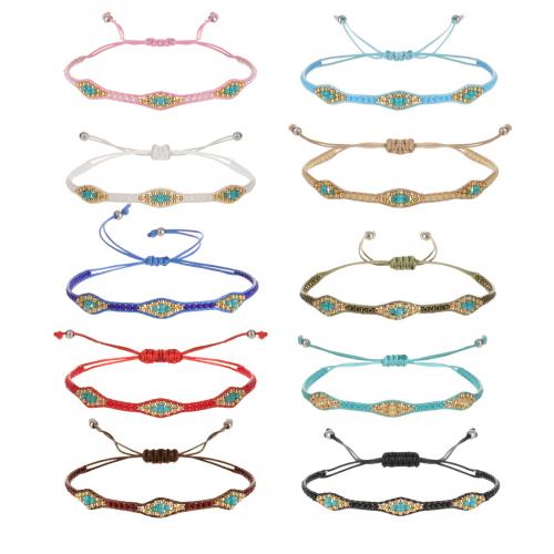 Glazen kralenarmbanden, Seedbead, met Wax, handgemaakt, mode sieraden & voor vrouw, meer kleuren voor de keuze, Lengte Ca 18-23 cm, Verkocht door PC