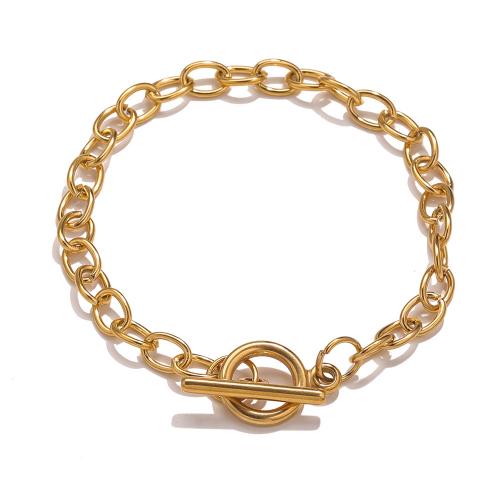 Stainless Steel Jewelry Bracelet 304 Stainless Steel Vacuum Ion Plating fashion jewelry & for woman golden nickel lead & cadmium free Length Approx 20 cm Sold By PC