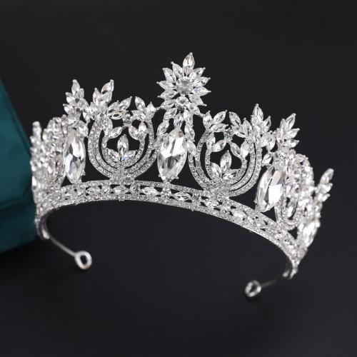 Bridal Tiaras Zinc Alloy with Crystal fashion jewelry & for woman & with rhinestone white nickel lead & cadmium free diameter 150mm height 85mm Sold By PC