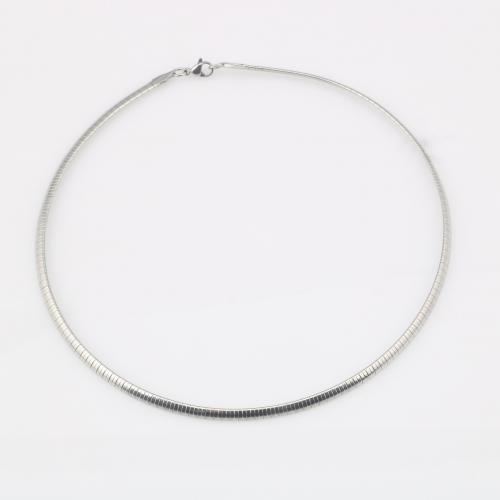Corrente de colar, Aço inoxidável 304, joias de moda & Vario tipos a sua escolha & para mulher, 4mm, comprimento Aprox 45 cm, vendido por PC