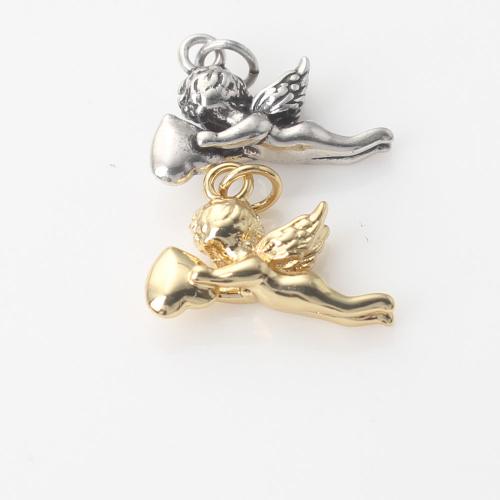 Brass Jewelry Pendants Angel plated DIY nickel lead & cadmium free Sold By PC
