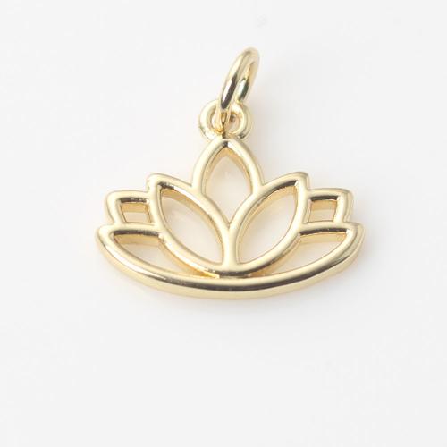 Brass Jewelry Pendants Flower gold color plated DIY nickel lead & cadmium free Sold By PC