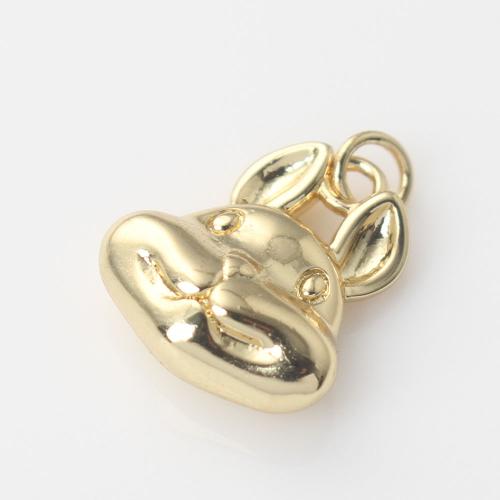 Brass Jewelry Pendants Rabbit gold color plated DIY nickel lead & cadmium free Sold By PC